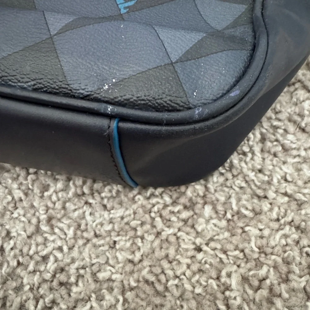 Coach Men's Black and Teal Triangle Briefcase